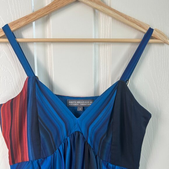 Anthropologie Nikita Mhaisalkar Maxi Dress Multicolor Print SZ4 Flowy Boho Dress - Picture 10 of 14